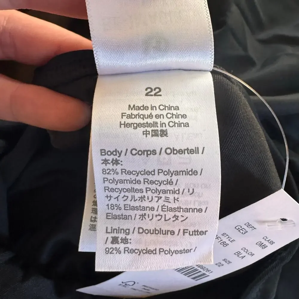NWT J. Crew Cut Out Tie One Piece Swimsuit Black BF166 Size 22 - Picture 8 of 9